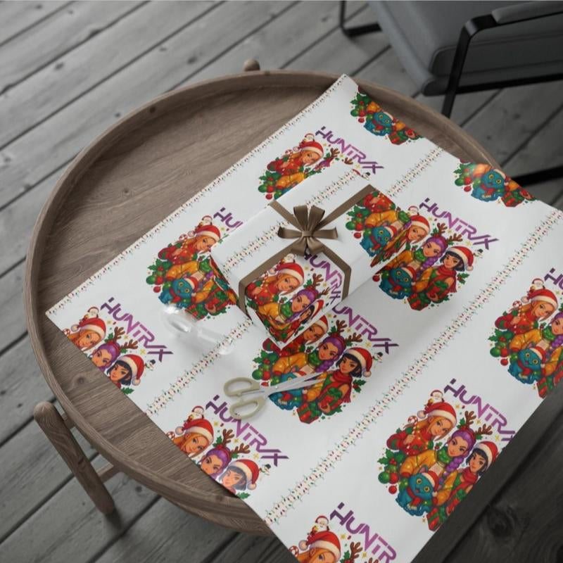 Kpop Demon Hunters Christmas Wrapping Paper, Saja Boys Huntrix Christmas Gift Wrap Papers for Holiday Celebrations, Xmas Wrapping Paper