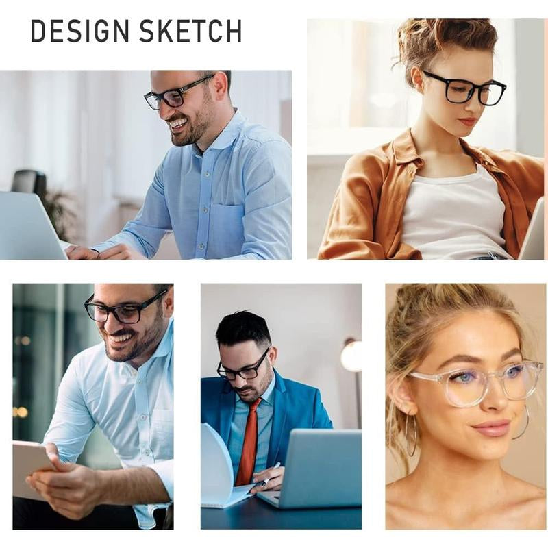 2-Pack Blue Light Blocking Glasses for Men and Women - Computer Eye Protection