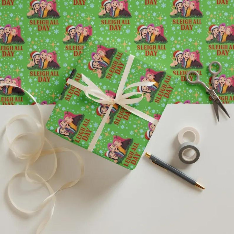 Kpop Demon Hunters Christmas Wrapping Paper, Saja Boys Huntrix Christmas Gift Wrap Papers for Holiday Celebrations, Xmas Wrapping Paper