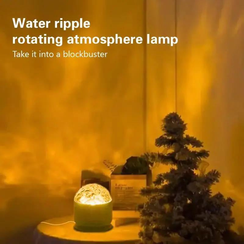 2 Scene -Ocean Wave & 3D Water Rippleprojector Light-16-Color round Lamp Withcontrol, Relaxation & Romantic Night Ambience Tiktokshopblackfriday