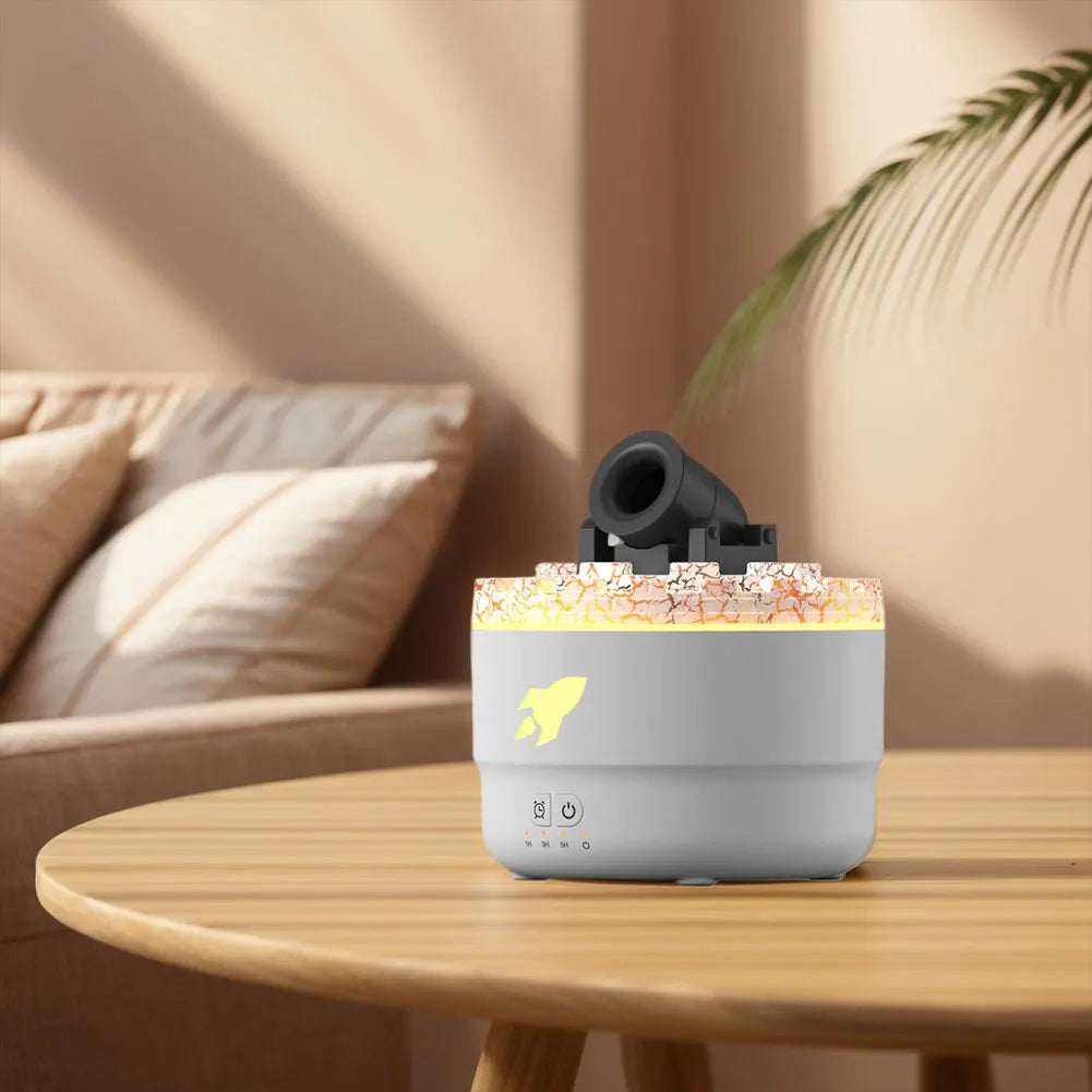 Volcanic Crack Light Cannons Humidifier Essential Oil Diffuser Cannon Blast Aroma Humidifier Aromatherapy Diffuser for Bedroom