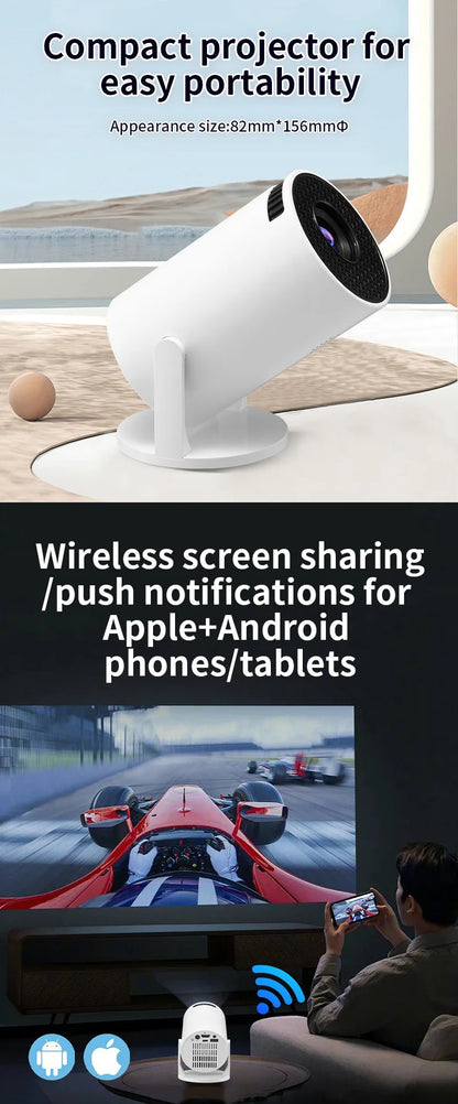 P30 PRO Smart Mini Projector – Android 14, WiFi 6, BT 5.0, 4K Supported, 1280×720P, Portable Home & Outdoor Theater