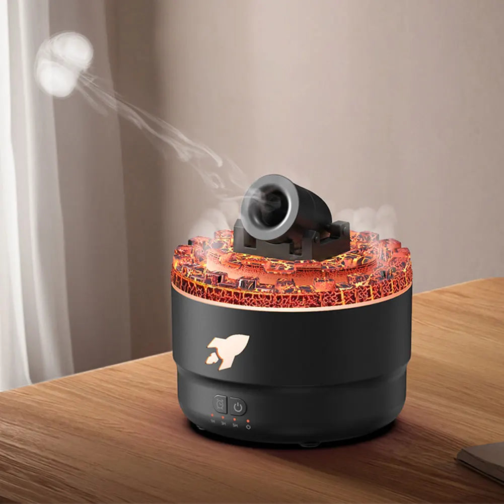 Volcanic Crack Light Cannons Humidifier Essential Oil Diffuser Cannon Blast Aroma Humidifier Aromatherapy Diffuser for Bedroom