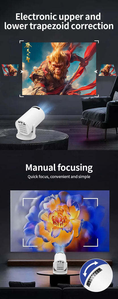 P30 PRO Smart Mini Projector – Android 14, WiFi 6, BT 5.0, 4K Supported, 1280×720P, Portable Home & Outdoor Theater