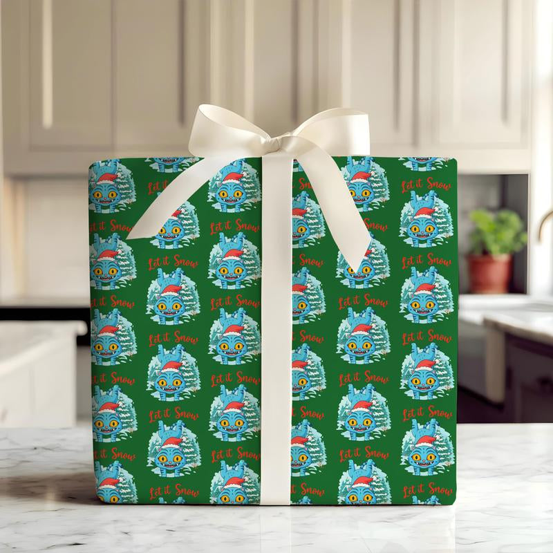 Kpop Demon Hunters Christmas Wrapping Paper, Saja Boys Huntrix Christmas Gift Wrap Papers for Holiday Celebrations, Xmas Wrapping Paper