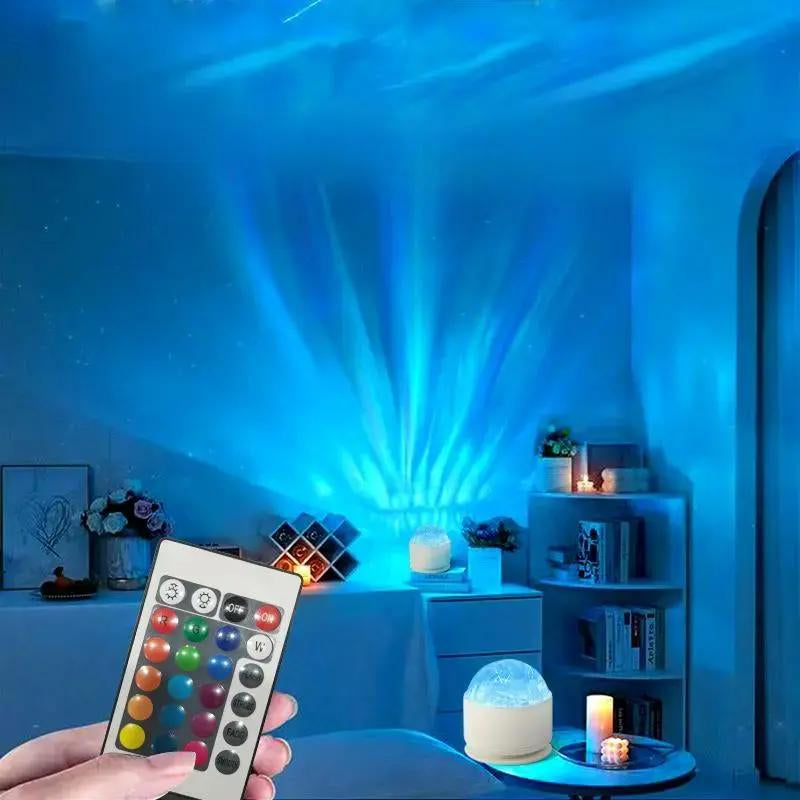 2 Scene -Ocean Wave & 3D Water Rippleprojector Light-16-Color round Lamp Withcontrol, Relaxation & Romantic Night Ambience Tiktokshopblackfriday
