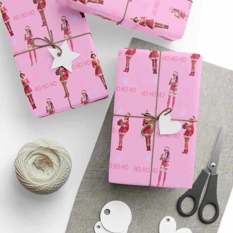 Kpop Demon Hunters Christmas Wrapping Paper, Saja Boys Huntrix Christmas Gift Wrap Papers for Holiday Celebrations, Xmas Wrapping Paper