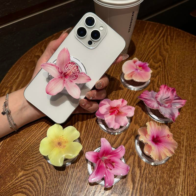 Orchid Acrylic Drop Glue Mobile Phone Holder Desktop Folding Portable Orchid Mobile Phone Grip HN124