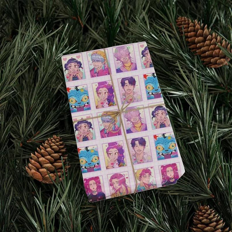 Kpop Demon Hunters Christmas Wrapping Paper, Saja Boys Huntrix Christmas Gift Wrap Papers for Holiday Celebrations, Xmas Wrapping Paper