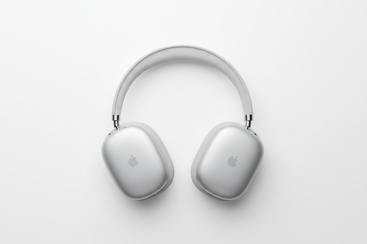 White Airpods Max in white background